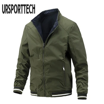 2021 Новая мужская куртка Оверсайз, двусторонняя одежда, Ветровка в стиле хип-хоп, свободные куртки с отложным воротником, мужская уличная одежда, мужские пальто, куртка