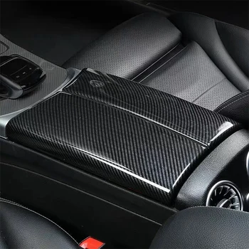 4X Автомобильный ящик для хранения из углеродного волокна Крышка панели панели подлокотника для Mercedes Benz C Class W205 GLC X253