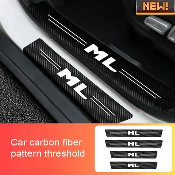 4шт автомобильных наклеек Защита порога от царапин для Mercedes Benz ML Class Защита порога автомобиля из углеродного волокна Stylin