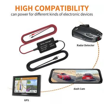Автомобильный видеорегистратор с проводным USB-зарядным устройством, кабель-адаптер для автоматической видеорегистрации