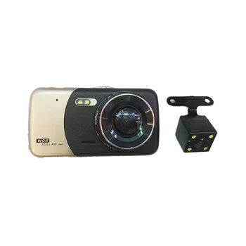 Автомобильный Видеорегистратор 4-дюймовый Двухобъективный Автомобильный Фотоаппарат DVR Видеокамера Full HD 1080P Ночного Видения Dash Cam Парковочный Рекордер Видеорегистратор