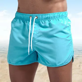 Быстросохнущие мужские плавки: Жаркие летние пляжные шорты для занятий спортом, в тренажерном зале и на пляже, купальники элитного бренда