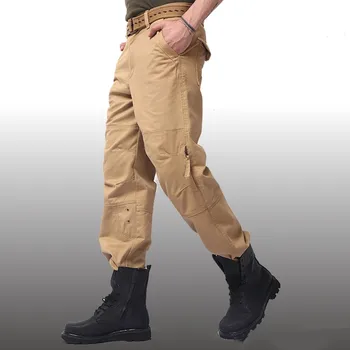 Весенний Свободный комбинезон, брюки-карго, мужские спортивные штаны для бега трусцой, военно-тактические брюки, Эластичные хлопковые Повседневные рабочие Длинные брюки