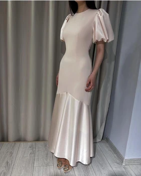 Вечерние платья из Розового золота Other Shore С Круглым вырезом и длиной до щиколоток, Женское Свадебное платье 2023, Саудовское Арабское Платье