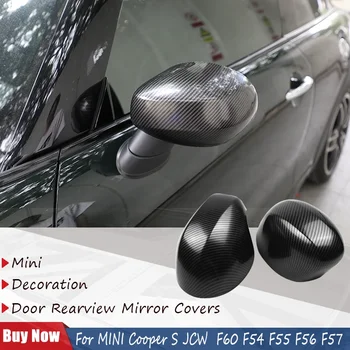 Для MINI Cooper S JCW Countryman F60 F54 F55 F56 F57 2020 2021 2022 Зеркало Заднего Вида С Рисунком Из Углеродного Волокна Внешние Аксессуары