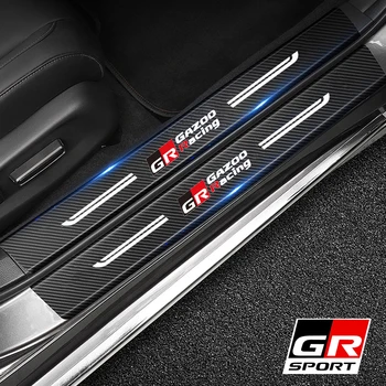 Защитная наклейка на порог автомобиля для Toyota GR Sport Логотип Gazoo Racing Corolla Camry CHR Avensis Наклейки на бампер заднего багажника