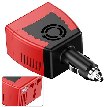 Инвертор мощностью 150 Вт с USB-портами для зарядки 2.1A Преобразователь мощности для автомобиля