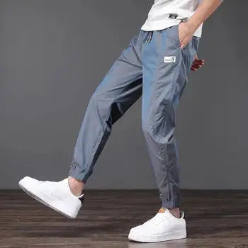 Стильные мужские брюки с тонким бантом, брюки-карго с подтяжкой бедер и завязками на лодыжках, мужские брюки-карандаш Slim